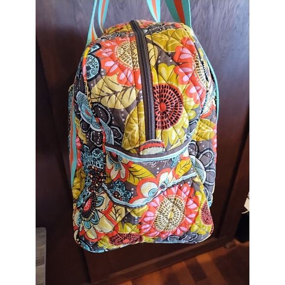Vera Bradley Flower Shower Overnight Diaper Duffle Bag Tote Floral Quilted Zip - Picture 7 of 12